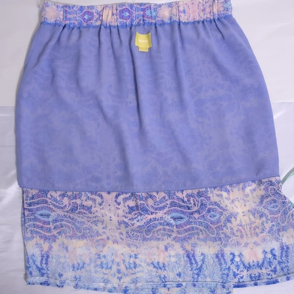 Maeve Anthropologie Waimea Silk Women Double Split Slit Maxi Skirt Large